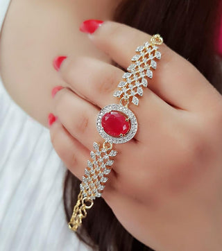 Rhodium-Plated Alloy American Diamond Studded Designer Bracelets - The Pari - Distacart