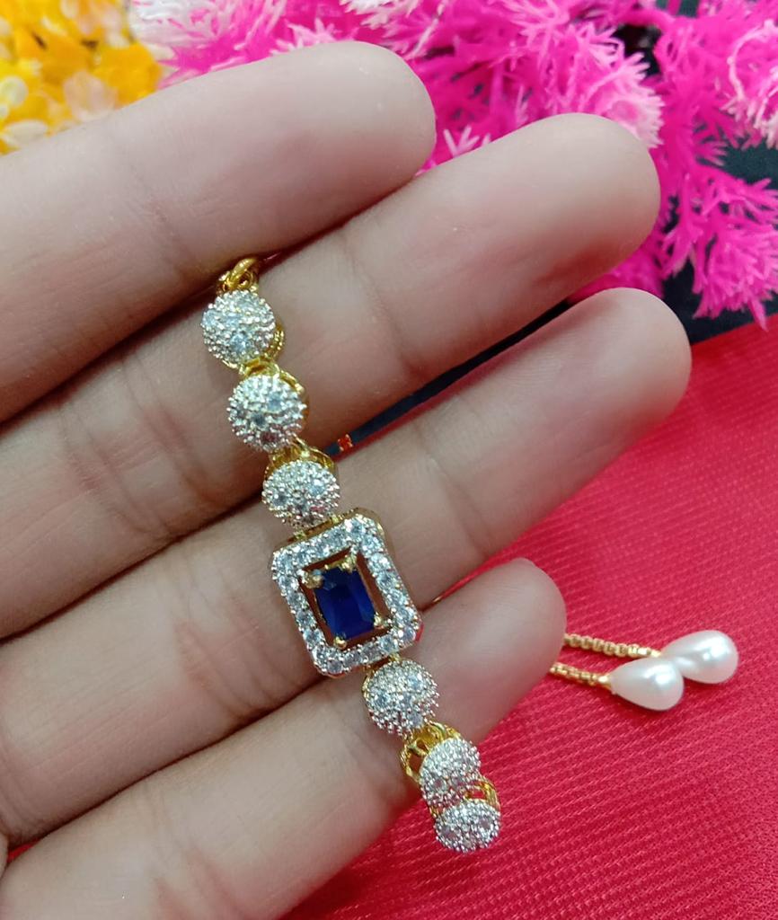 Rhodium-Plated Alloy American Diamond Studded Designer Bracelets - The Pari - Distacart