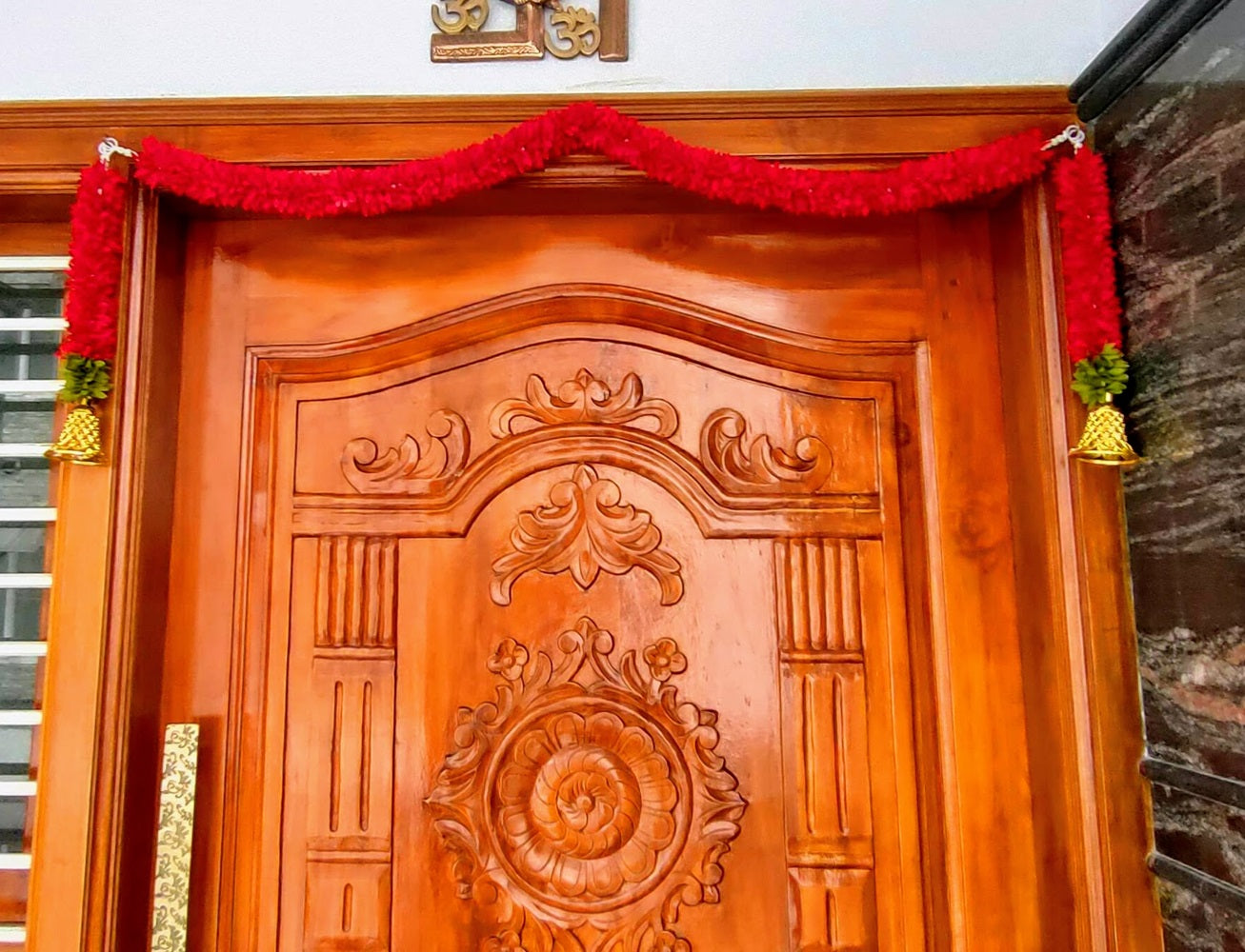 Red Fabric Toran with Hangings - Distacart