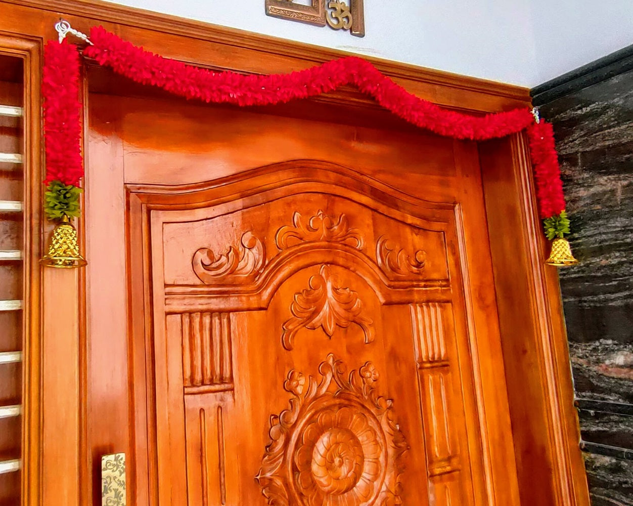 Red Fabric Toran with Hangings - Distacart