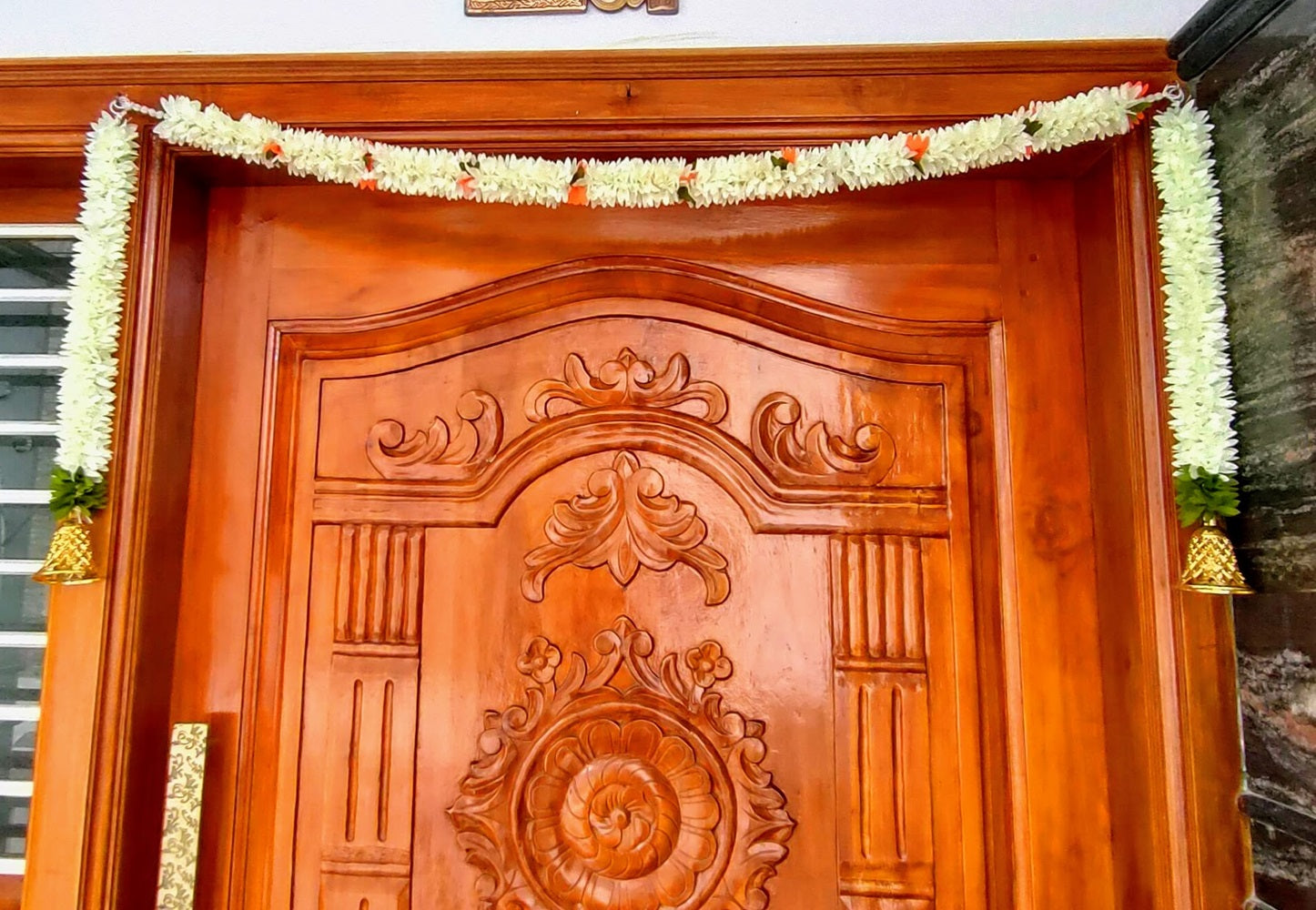 White Fabric Toran with Hangings - Distacart