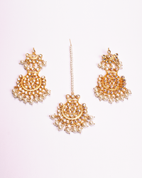 Thumbnail for Gold-Plated Alloy Pearl And Kundan Choker Necklace Set - The Pari - Distacart