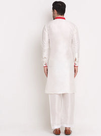 Thumbnail for Kalyum Men's White Solid Kurta with Pyjamas Set - Distacart