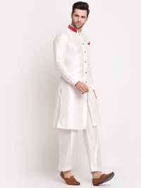 Thumbnail for Kalyum Men's White Solid Kurta with Pyjamas Set - Distacart