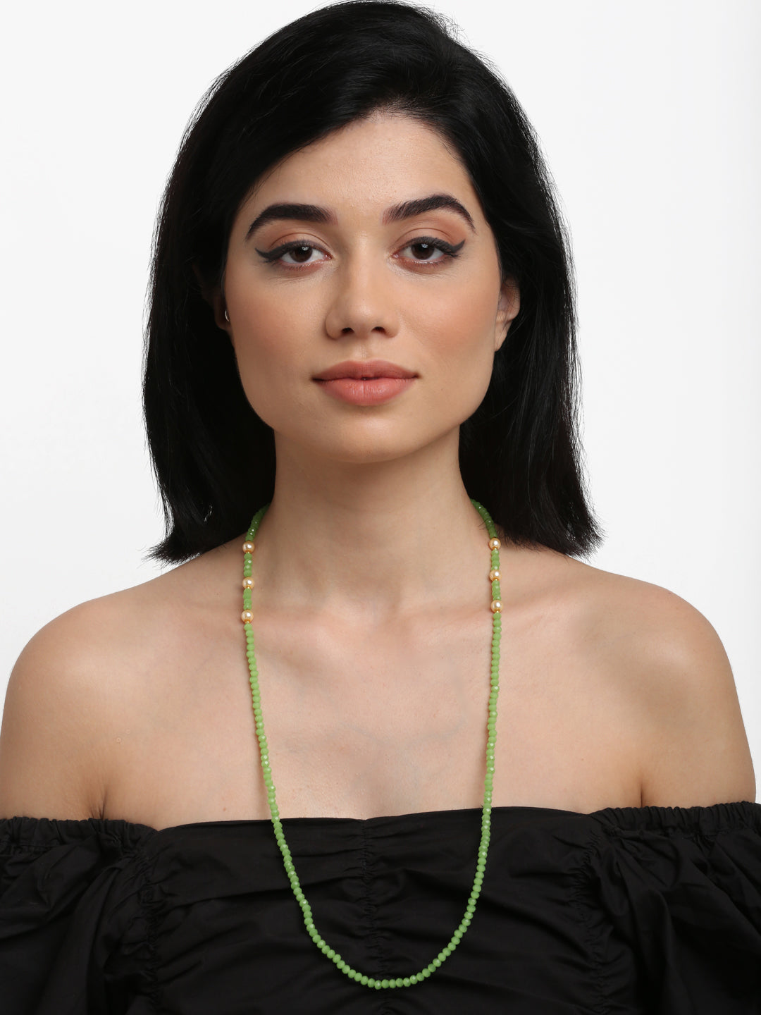 Stone And Gold Plated Mask Chain - Ruby Raang - Distacart