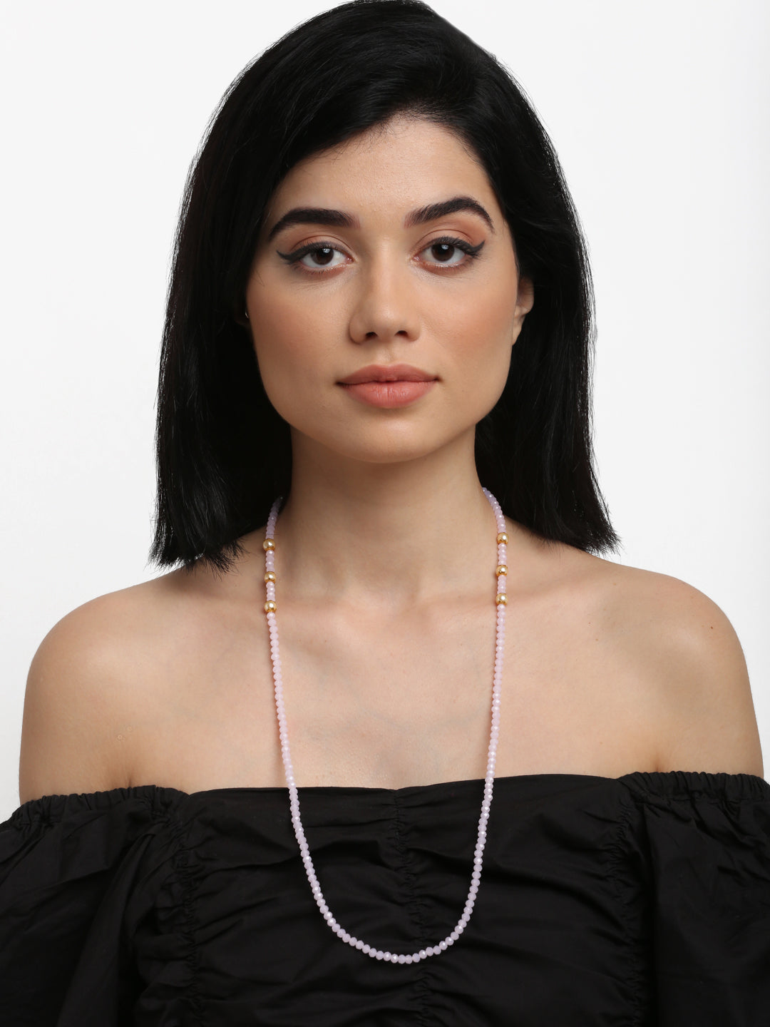 Stone And Gold Plated Mask Chain - Ruby Raang - Distacart