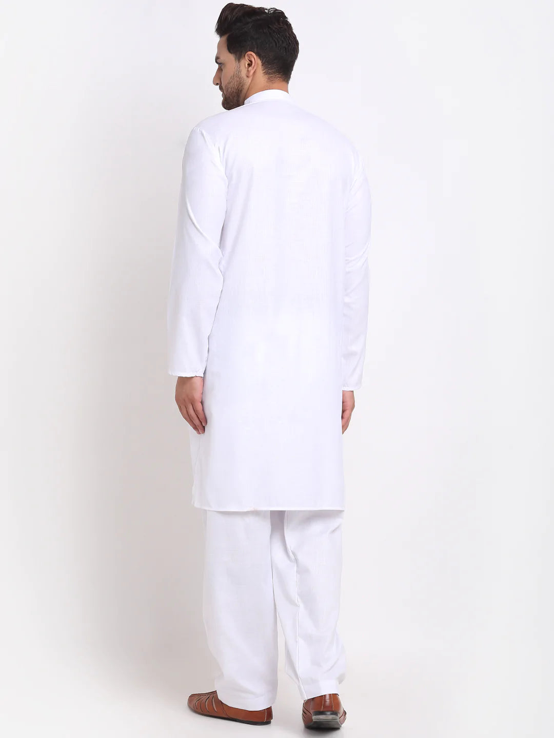 Kalyum Men's White Solid Kurta With Salwar - Distacart
