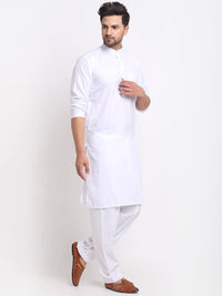 Thumbnail for Kalyum Men's White Solid Kurta With Salwar - Distacart