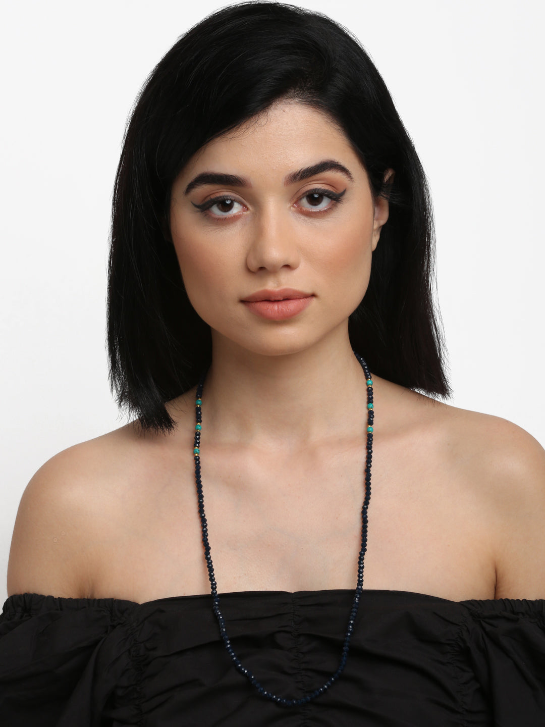 Stone And Gold Plated Mask Chain - Ruby Raang - Distacart