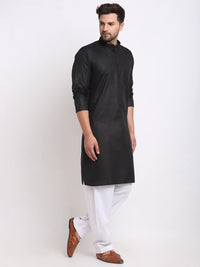 Thumbnail for Kalyum Men's Black Solid Kurta With White Salwar - Distacart