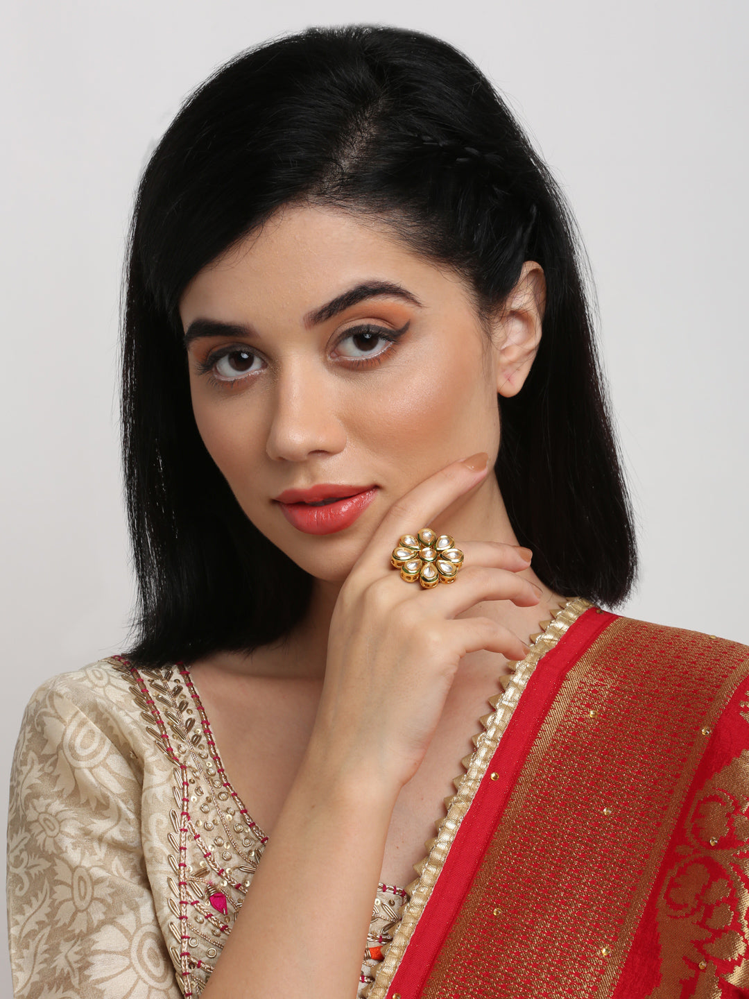 Kundan Ring - Ruby Raang - Distacart