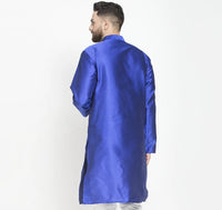 Thumbnail for Kalyum Men's Royal Blue Self Design Long Kurta - Distacart