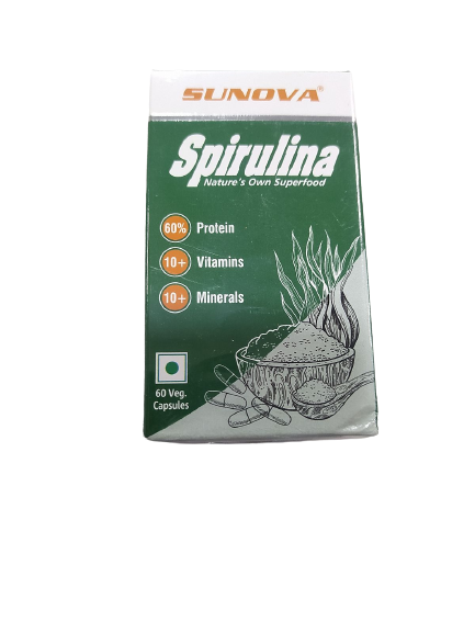 Sunova Organic Spirulina 60 Capsules - Distacart