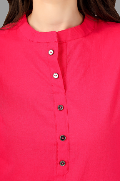 House of RP Women's Pink Solid Cotton Straight Kurta - Distacart