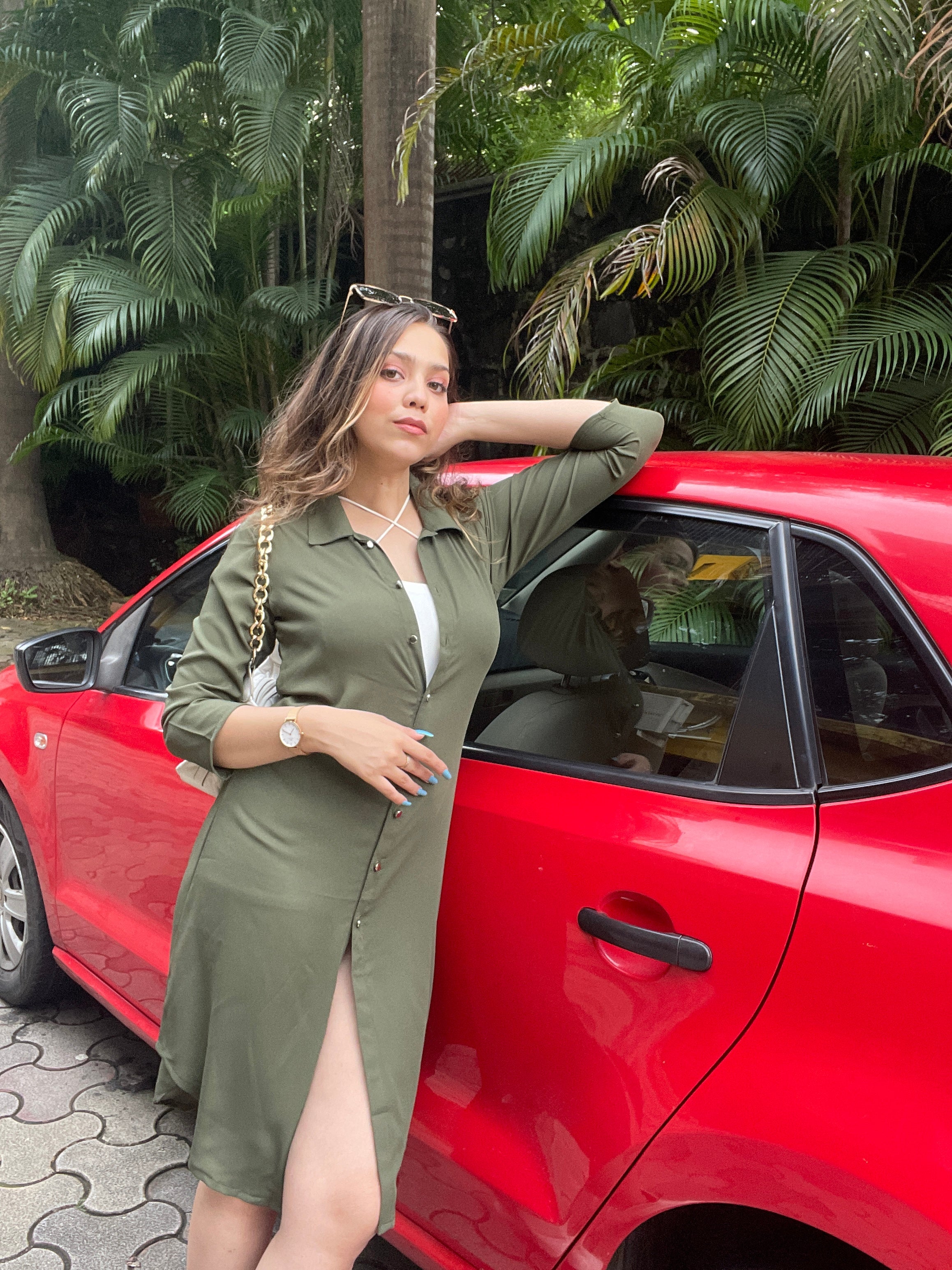 Jompers Women Olive Green Solid A-Line Kurta - Distacart