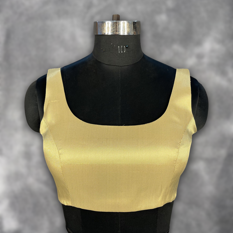 Swarn Vastra Gold Coloured Brocket Ready to Wear Blouse - kapda Tailor - Distacart