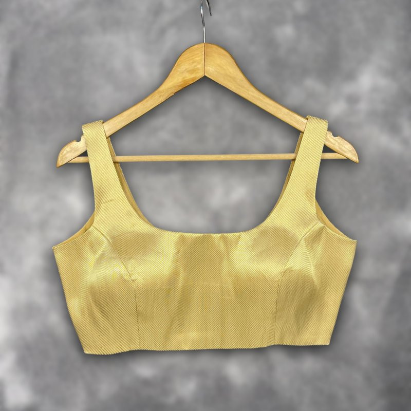 Swarn Vastra Gold Coloured Brocket Ready to Wear Blouse - kapda Tailor - Distacart