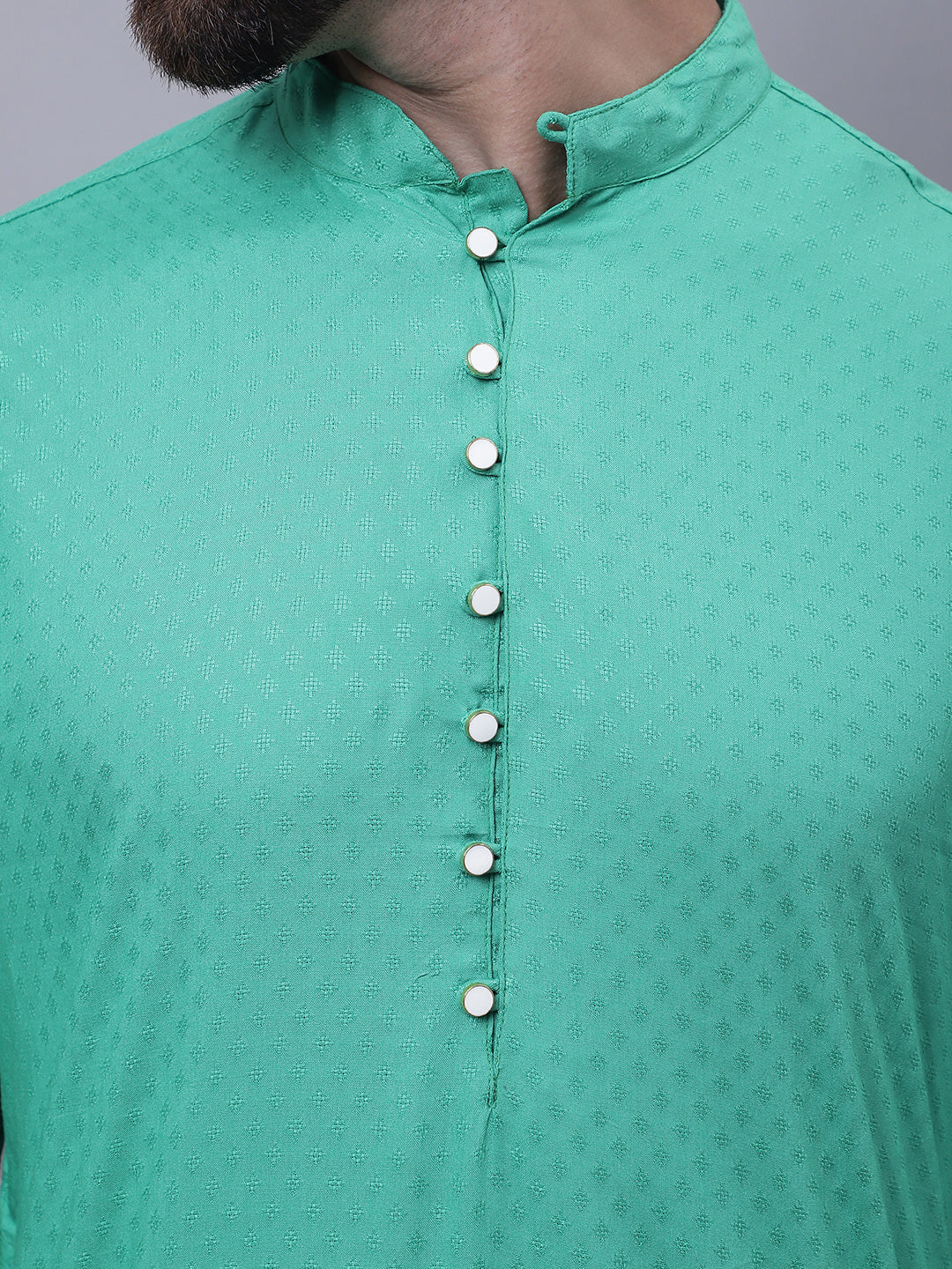 Even Apparels Green Kurta With Band Collar - Distacart