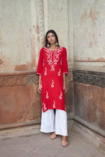 Thumbnail for Rangreza Ethnic Saundarya Rayon Kurta Red - Distacart