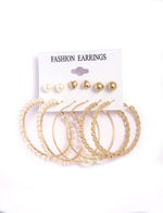Thumbnail for Gold-Plated Alloy Set Of 6 Designer Earrings - The Pari - Distacart