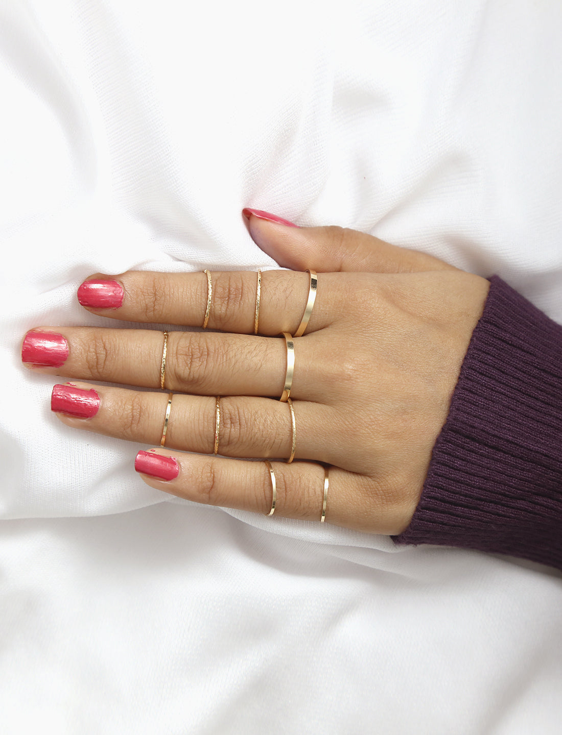 Gold-Plated Alloy Stylish Contemporary Stackable Ring - The Pari - Distacart