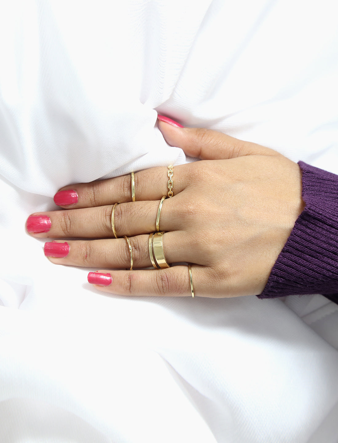 Gold-Plated Alloy Stylish Contemporary Stackable Ring - The Pari - Distacart