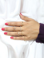Thumbnail for Gold-Plated Alloy Stylish Contemporary Stackable Ring - The Pari - Distacart