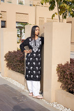 Thumbnail for Rangreza Ethnic Chikankari Rayon Kurta Black - Distacart
