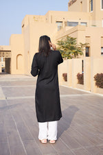 Thumbnail for Rangreza Ethnic Chikankari Rayon Kurta Black - Distacart
