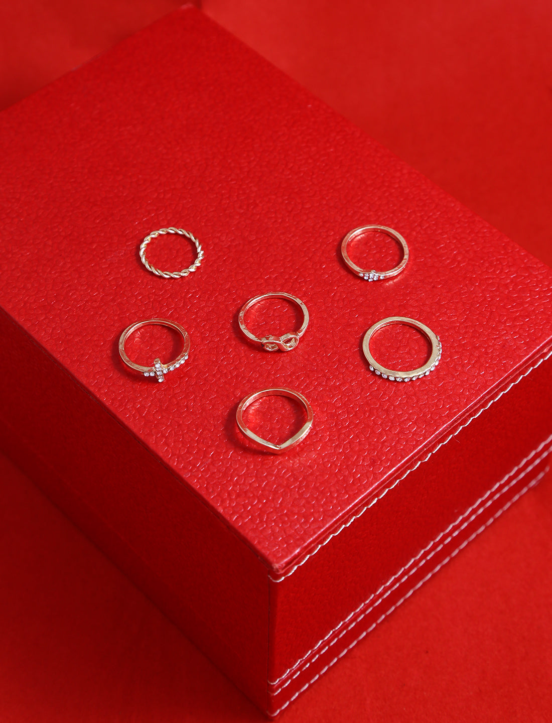 Gold-Plated Alloy Stylish Contemporary Stackable Ring - The Pari - Distacart