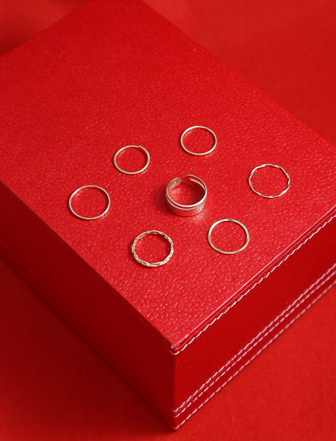 Gold-Plated Alloy Stylish Contemporary Stackable Ring - The Pari - Distacart