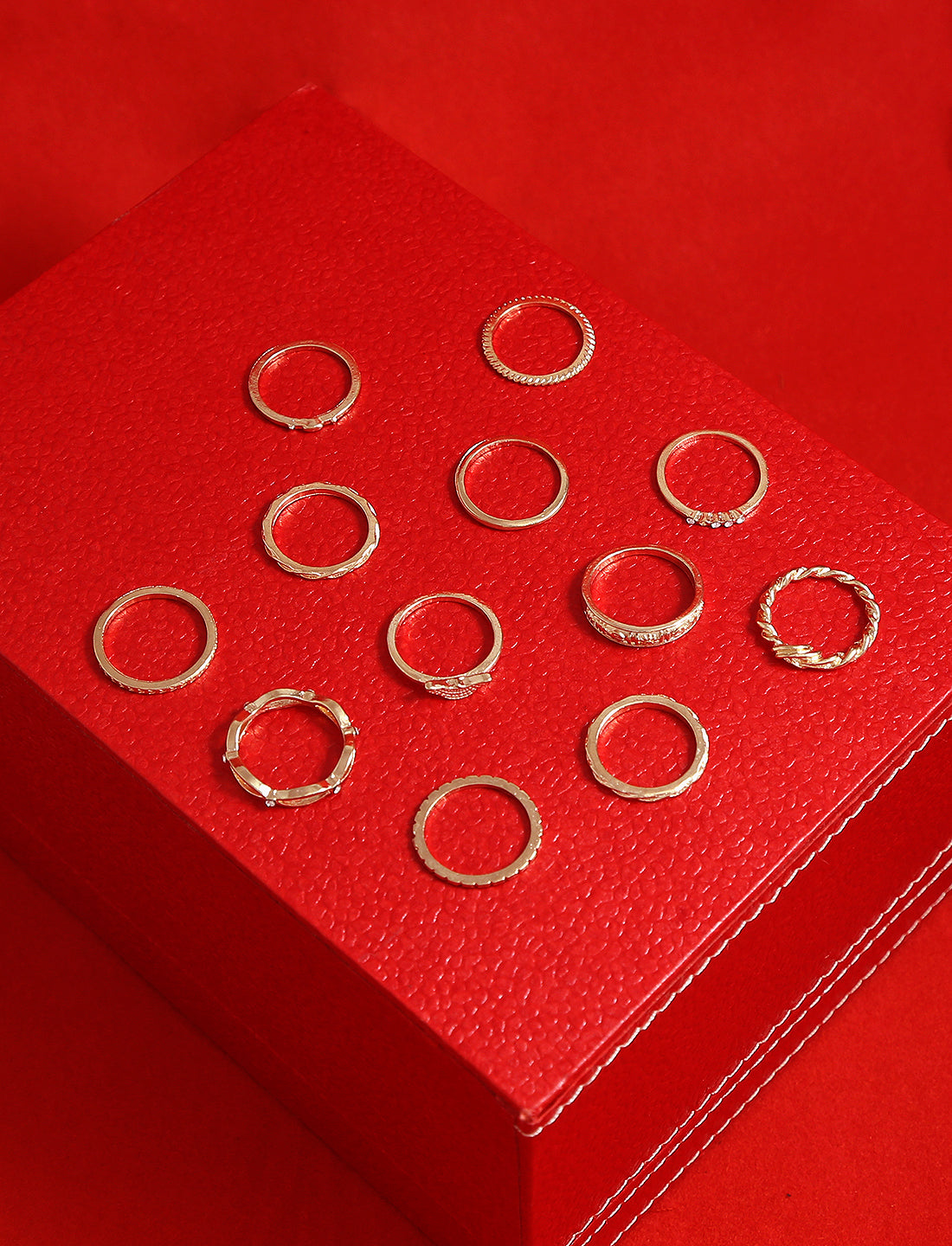 Gold-Plated Alloy Stylish Contemporary Stackable Ring - The Pari - Distacart