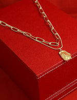 Thumbnail for Gold-Plated Alloy Layered Designer Short Necklace - The Pari - Distacart