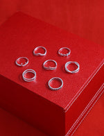 Thumbnail for Silver-Plated Alloy Stylish Contemporary Stackable Ring - The Pari - Distacart