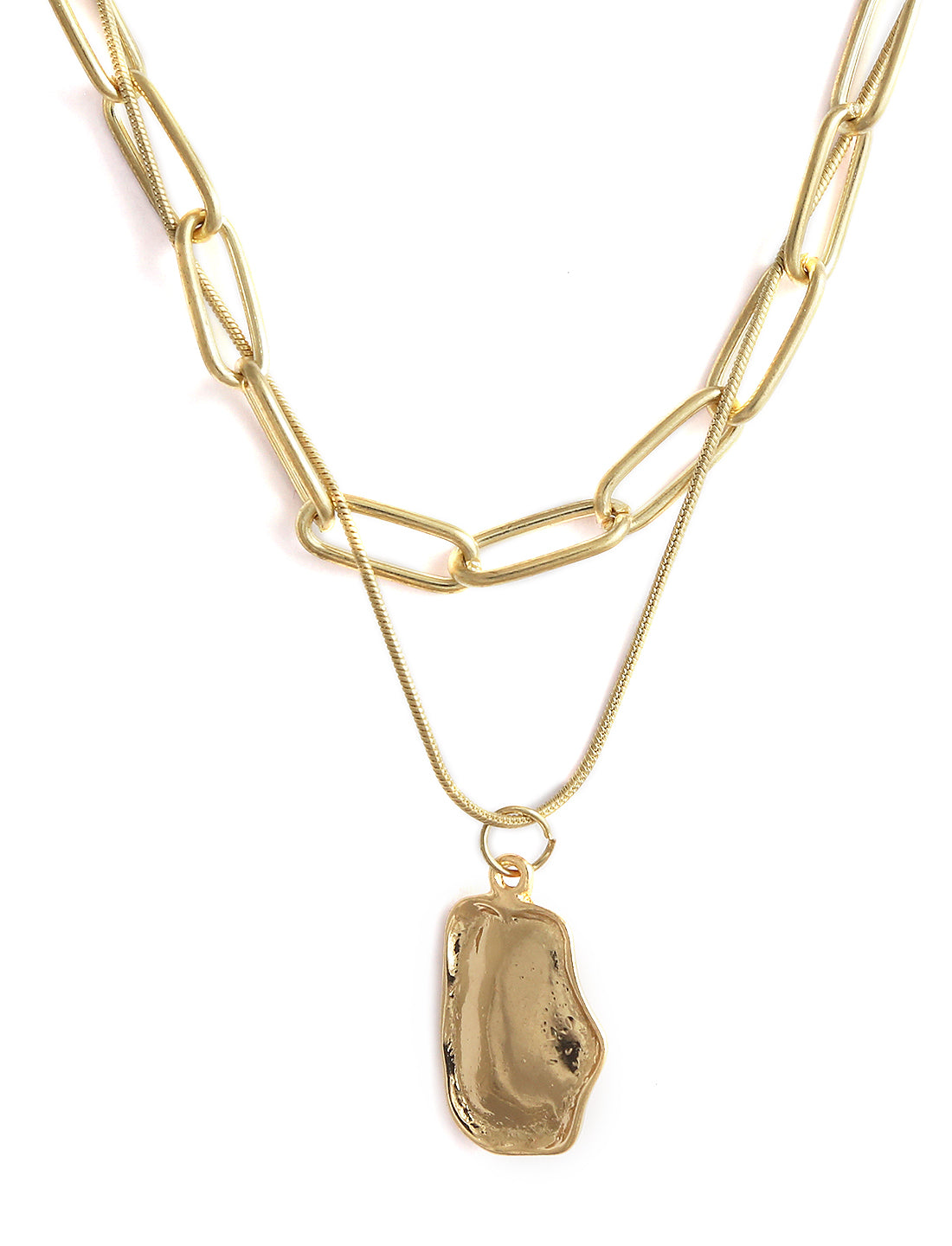 Gold-Plated Alloy Layered Designer Short Necklace - The Pari - Distacart