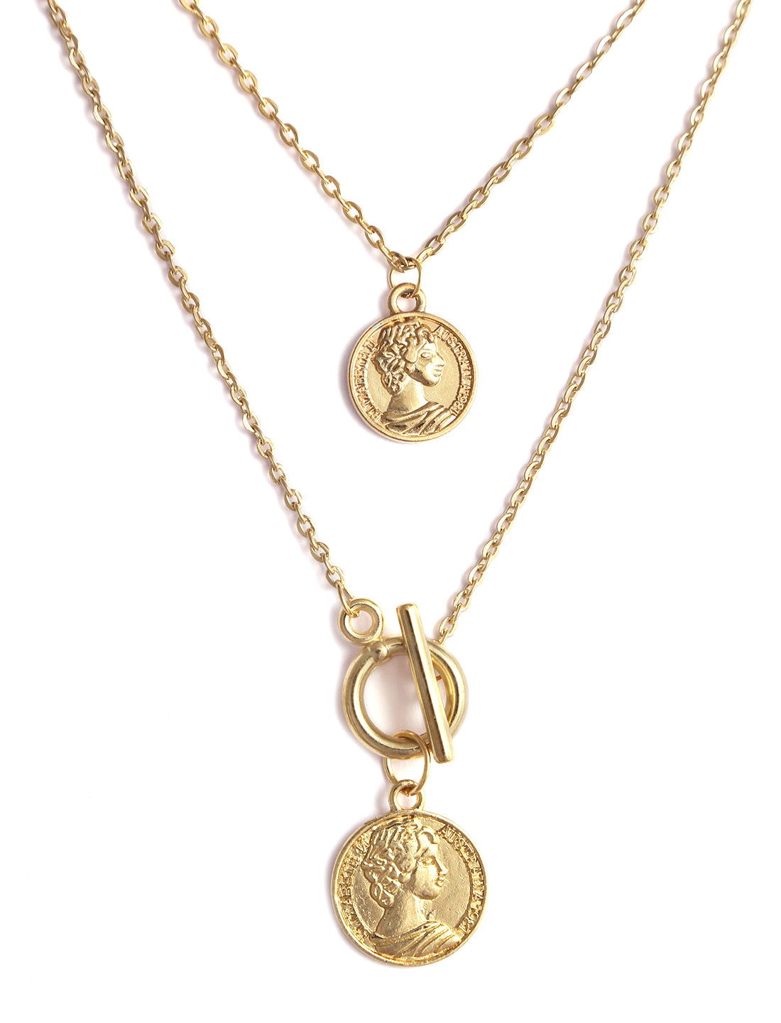 Gold-Plated Alloy Layered Designer Short Necklace - The Pari - Distacart