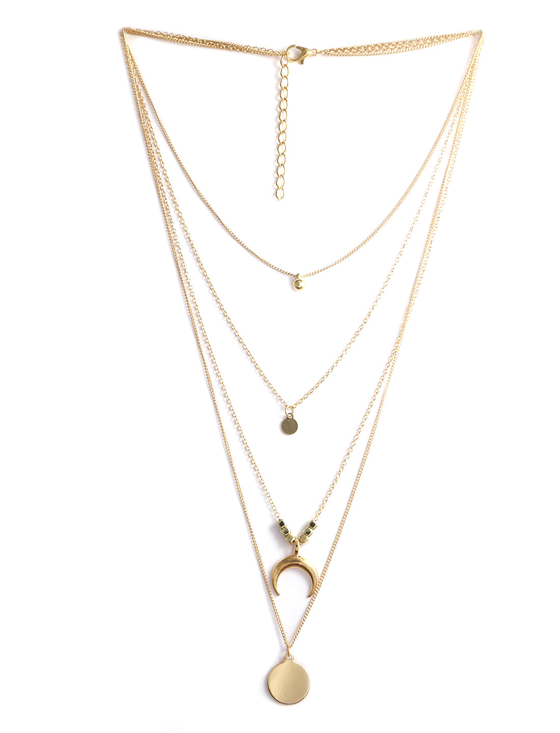 Gold-Plated Alloy Layered Designer Short Necklace - The Pari - Distacart