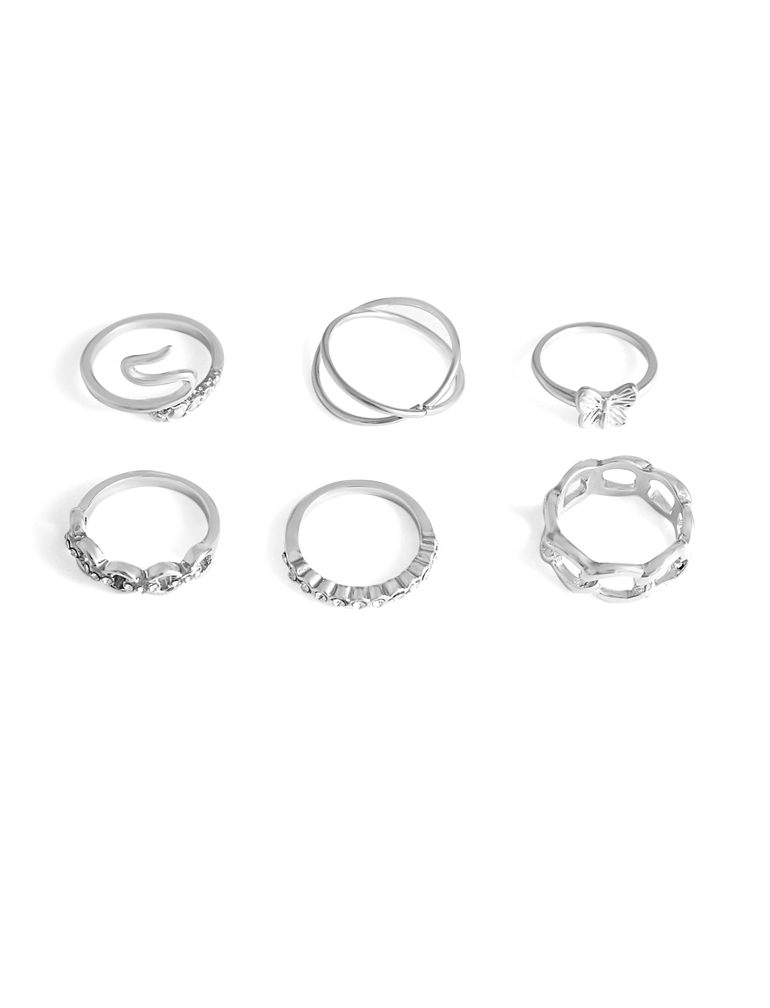 Silver-Plated Alloy Stylish Contemporary Stackable Ring - The Pari - Distacart