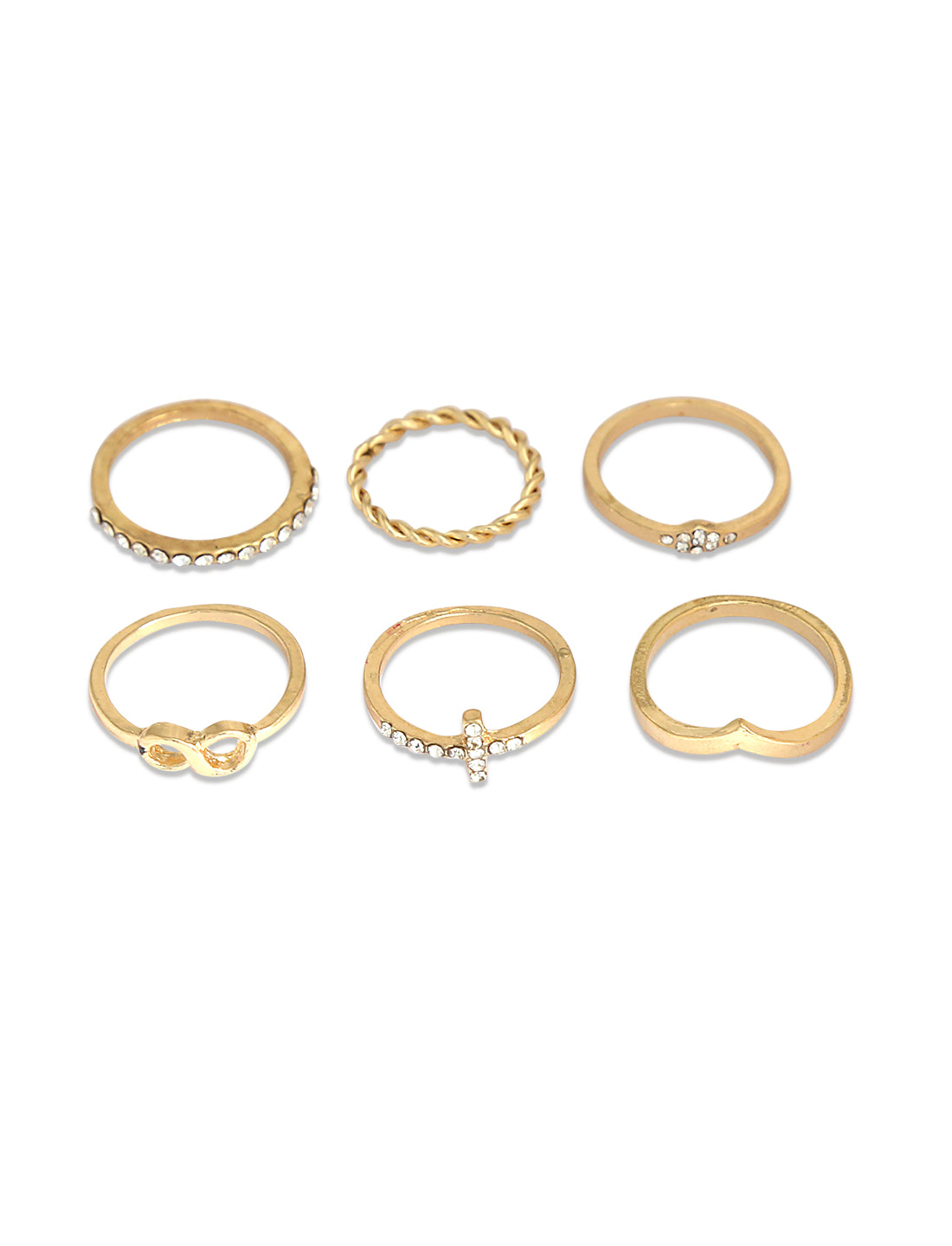 Gold-Plated Alloy Stylish Contemporary Stackable Ring - The Pari - Distacart