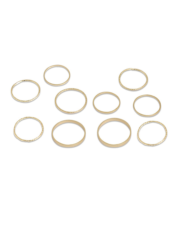 Gold-Plated Alloy Stylish Contemporary Stackable Ring - The Pari - Distacart