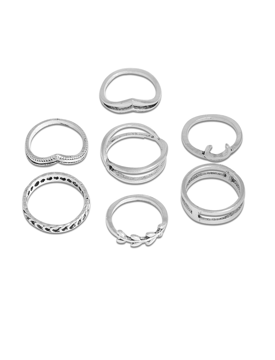 Silver-Plated Alloy Stylish Contemporary Stackable Ring - The Pari - Distacart