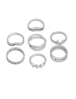 Thumbnail for Silver-Plated Alloy Stylish Contemporary Stackable Ring - The Pari - Distacart