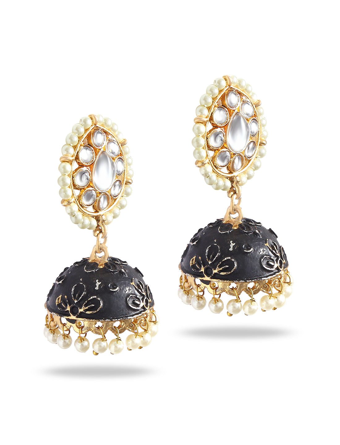 Silver-Plated Alloy Oxidised Designer Earrings - The Pari - Distacart