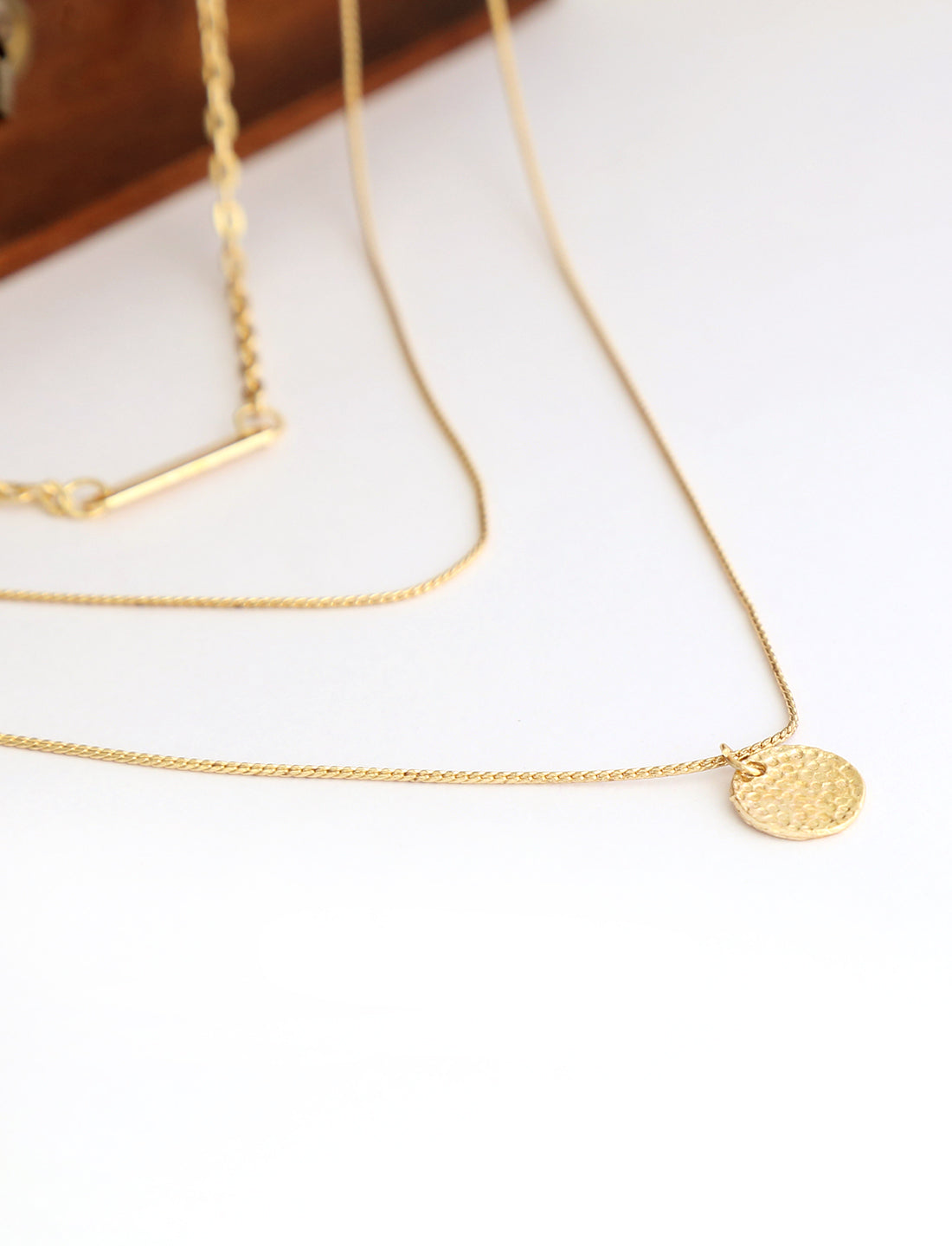 Gold-Plated Alloy Designer Embossed Double Layer Necklace - The Pari - Distacart