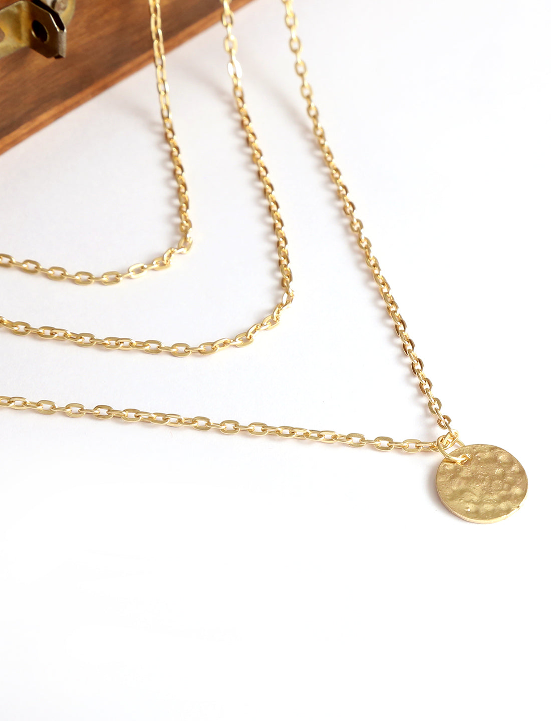 Gold-Plated Alloy Tripple Chain Necklace - The Pari - Distacart