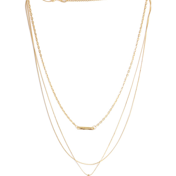 Gold-Plated Alloy Designer Embossed Double Layer Necklace - The Pari - Distacart