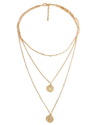 Gold-Plated Alloy Queen Coin Double Layer Necklace - The Pari - Distacart