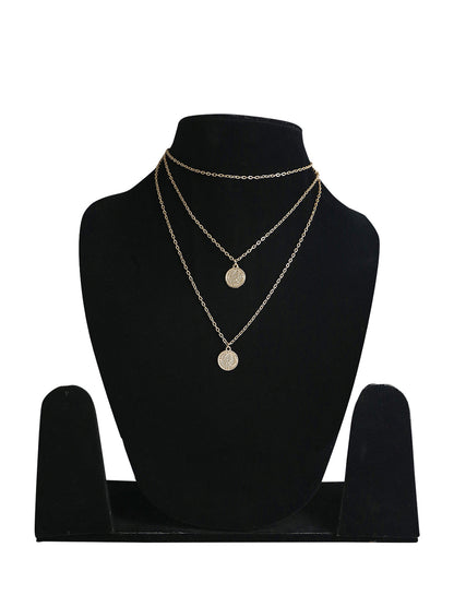 Gold-Plated Alloy Queen Coin Double Layer Necklace - The Pari - Distacart