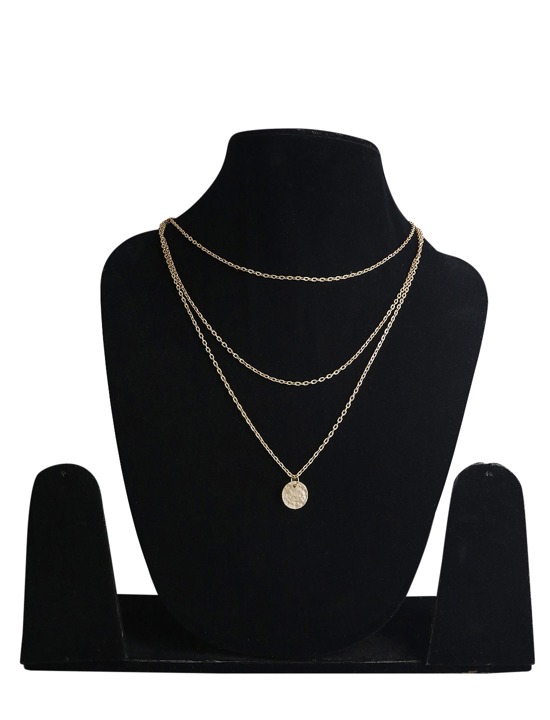 Gold-Plated Alloy Tripple Chain Necklace - The Pari - Distacart
