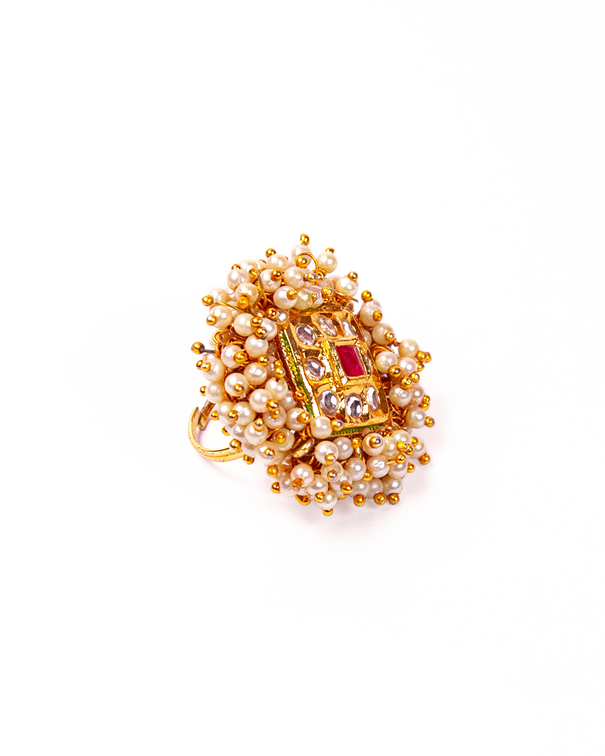 Gold-Plated Alloy Ethnic Designer Cocktail Ring - The Pari - Distacart